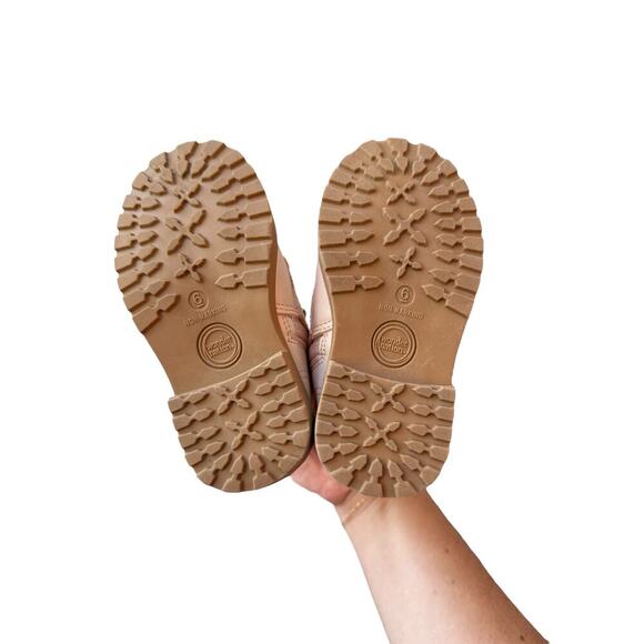 Wonder Nation Girls Pink Chain Loop Combat Boots Size 6 - Picture 5 of 6